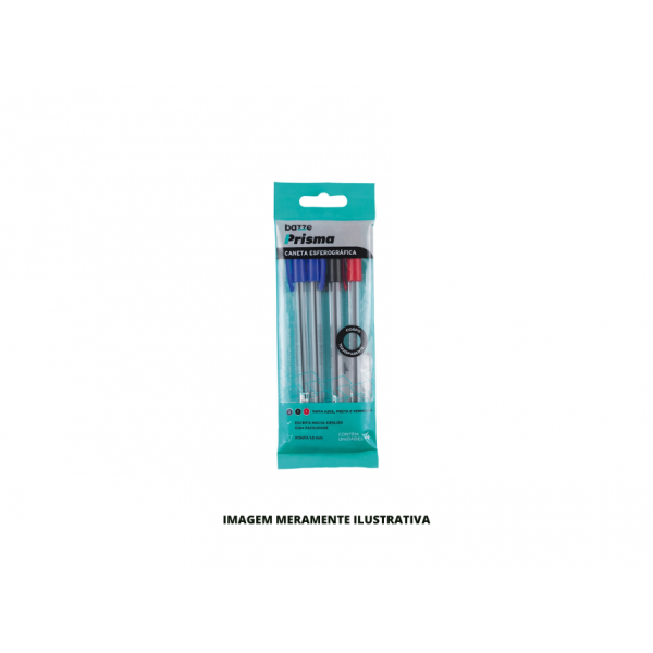 CANETA - BAZZE - ESF PRISMA CORES 1.0mm - POLYBAG - 4UN
